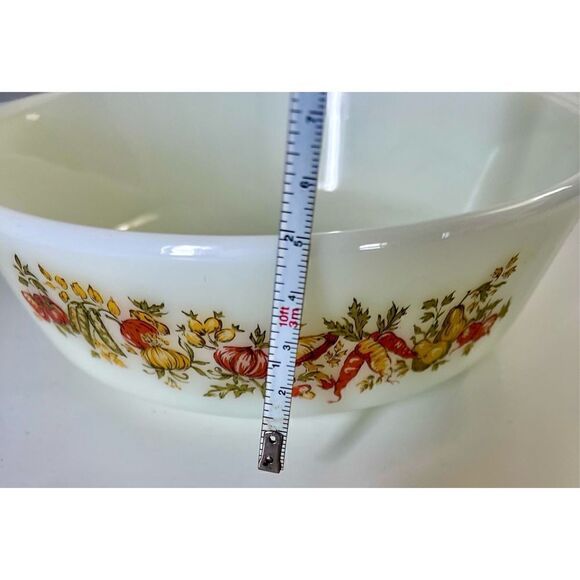 VINTAGE ANCHOR HOCKING 436 1 QUART CASSEROLE DISH "NATURE'S BOUNTY " - Picture 8 of 10